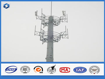 10 - 40 मीटर इलेक्ट्रिक सेल फोन टावर स्टील मोनोपोल मास्ट पर्ची संयुक्त कनेक्शन
